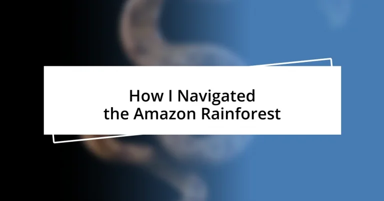 How I Navigated the Amazon Rainforest