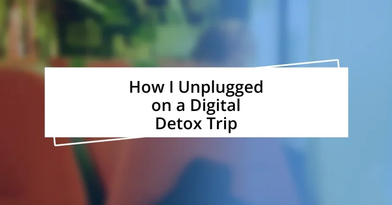 How I Unplugged on a Digital Detox Trip