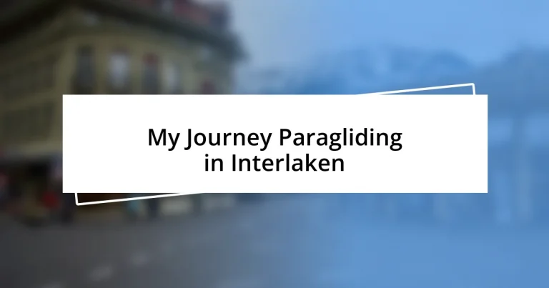 My Journey Paragliding in Interlaken