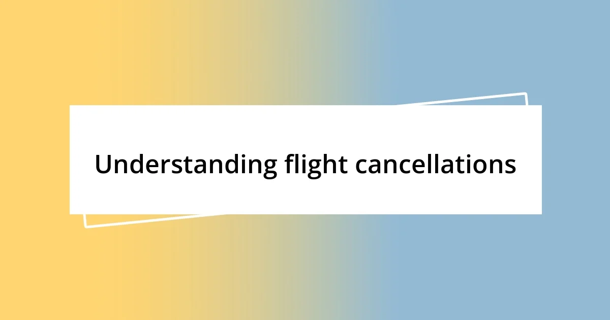 Understanding flight cancellations