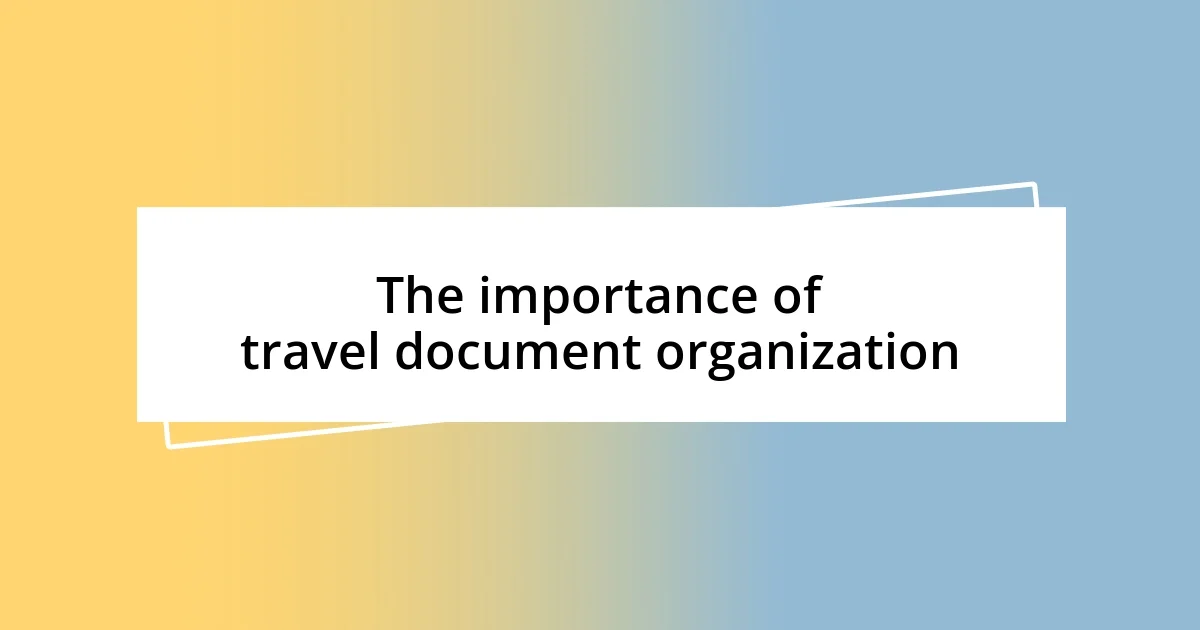 The importance of travel document organization